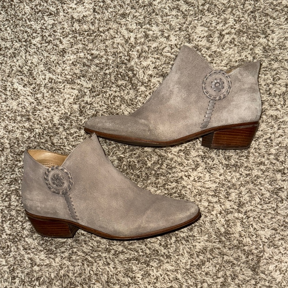 Gray Suede Ankle Boots